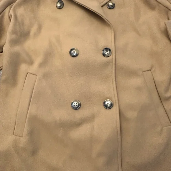 SHEIN Faux Wool Double Breasted Peacoat Trench Coat Womens Large 8/10 NWT - Picture 10 of 11